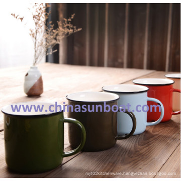 Sunboat 300ml Porcelain Cup Chinese Culture Mug Creative Retro Enamel Mugs Tableware